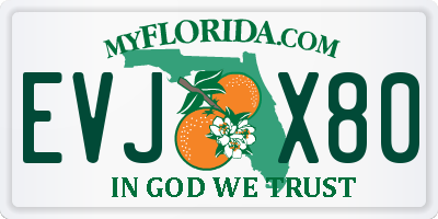 FL license plate EVJX80