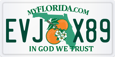 FL license plate EVJX89
