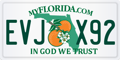 FL license plate EVJX92