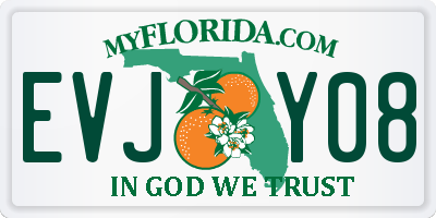 FL license plate EVJY08