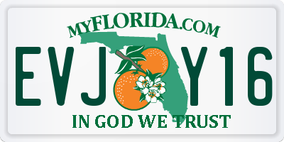 FL license plate EVJY16