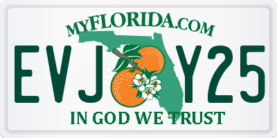 FL license plate EVJY25