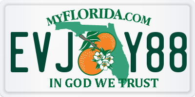 FL license plate EVJY88