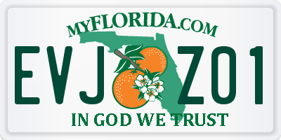 FL license plate EVJZ01