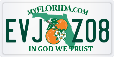 FL license plate EVJZ08