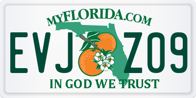 FL license plate EVJZ09