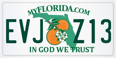 FL license plate EVJZ13