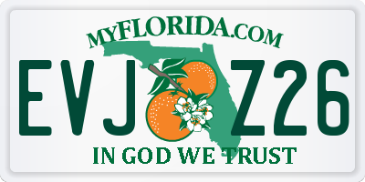 FL license plate EVJZ26