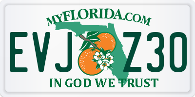 FL license plate EVJZ30