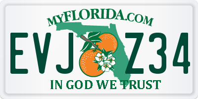 FL license plate EVJZ34