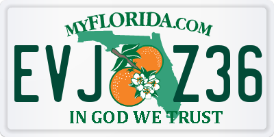 FL license plate EVJZ36