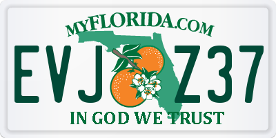 FL license plate EVJZ37