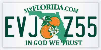 FL license plate EVJZ55