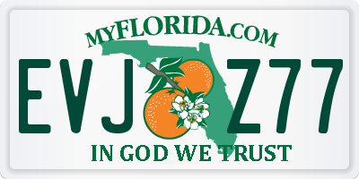 FL license plate EVJZ77