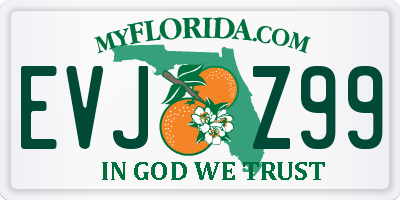 FL license plate EVJZ99