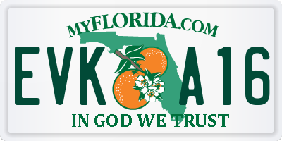 FL license plate EVKA16
