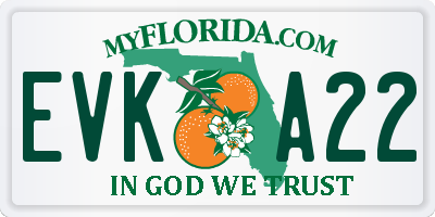 FL license plate EVKA22