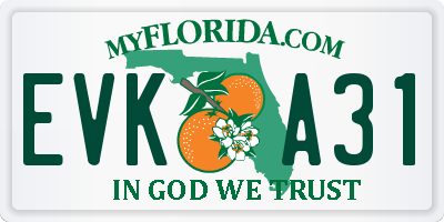 FL license plate EVKA31