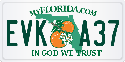 FL license plate EVKA37