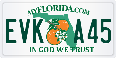 FL license plate EVKA45