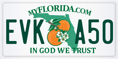 FL license plate EVKA50
