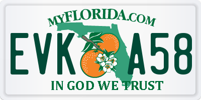 FL license plate EVKA58
