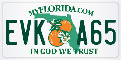 FL license plate EVKA65