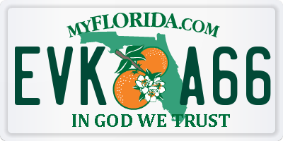 FL license plate EVKA66