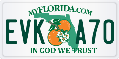 FL license plate EVKA70