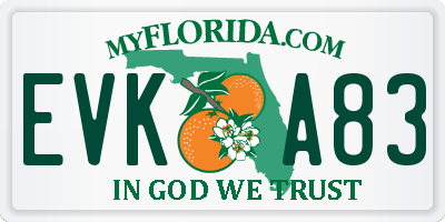 FL license plate EVKA83