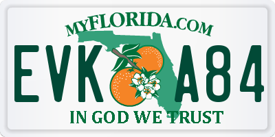 FL license plate EVKA84