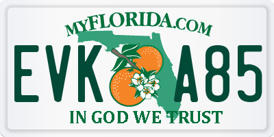FL license plate EVKA85