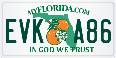 FL license plate EVKA86