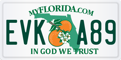 FL license plate EVKA89