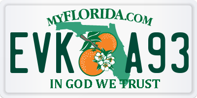 FL license plate EVKA93