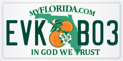 FL license plate EVKB03