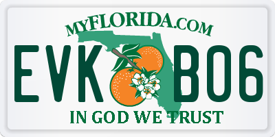 FL license plate EVKB06