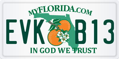 FL license plate EVKB13