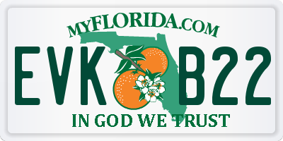 FL license plate EVKB22