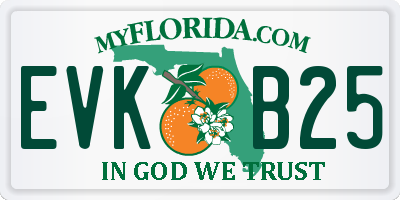 FL license plate EVKB25