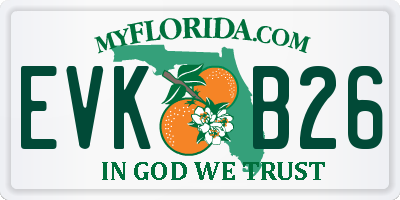 FL license plate EVKB26