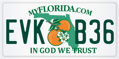 FL license plate EVKB36