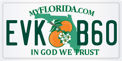 FL license plate EVKB60