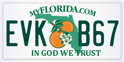 FL license plate EVKB67