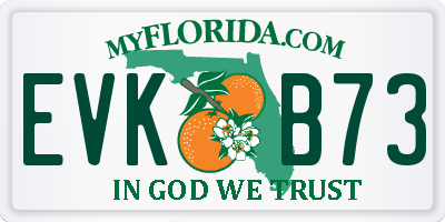 FL license plate EVKB73