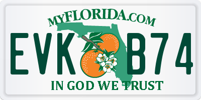 FL license plate EVKB74