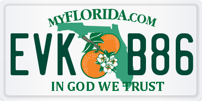 FL license plate EVKB86