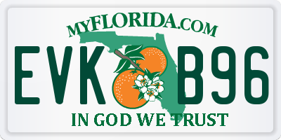 FL license plate EVKB96