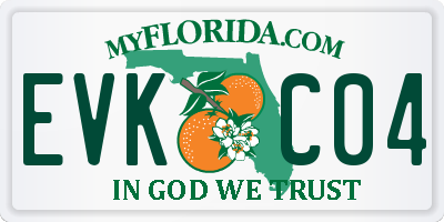 FL license plate EVKC04