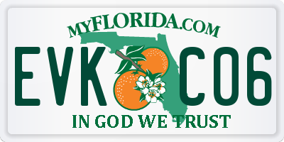 FL license plate EVKC06